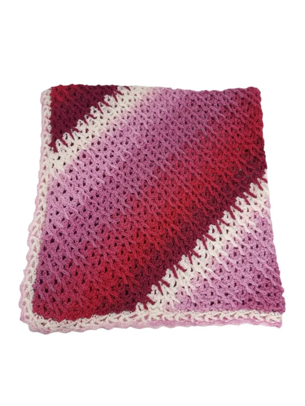 Jacobs Ladder Afghan Crochet Throw Blanket 36 X36